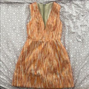 Alice and Oliva Orange pink gold cocktail dress